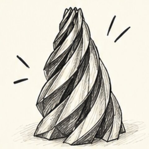 Pencil drawing of the Twisty Spiral